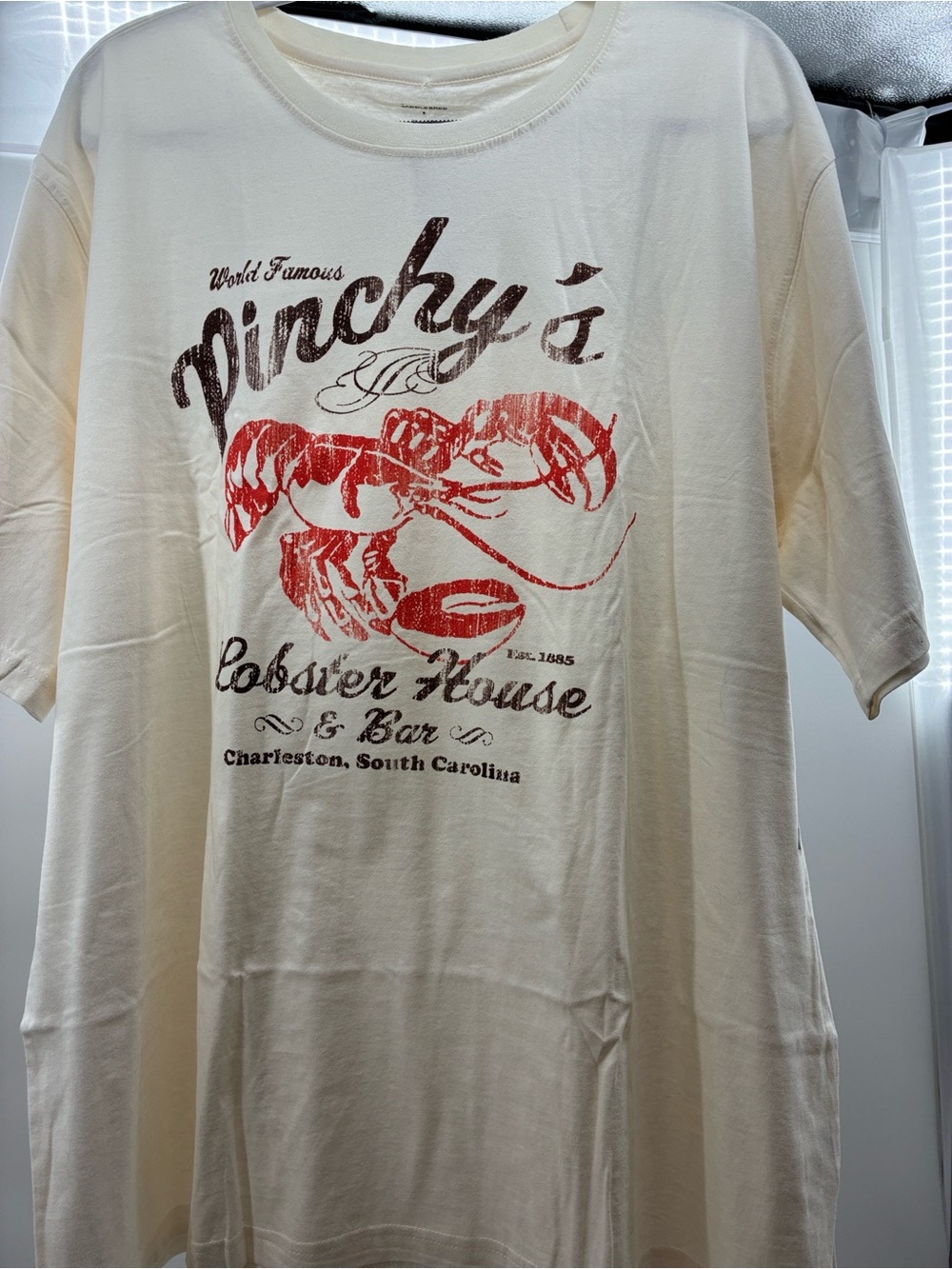 Saddlebred Cream Short-Sleeve Tee with Red Lobster Graphic